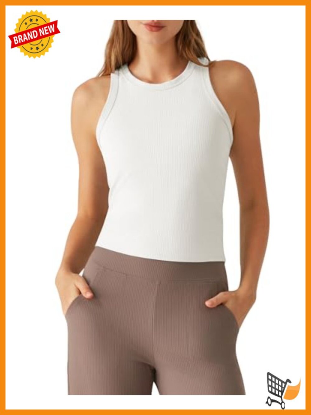 Slim Fitted Ribbed Racerback Tank Top, Workout Yoga